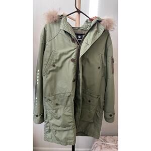 Vintage Flying Parka Jacket Hood Zip Men Size L From Japan